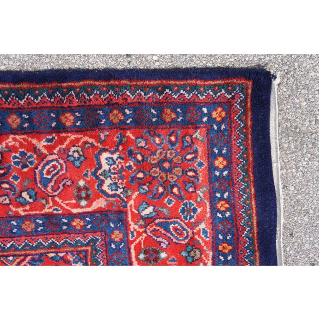 Textile Vintage Persian Mahal Wool & Cotton Area Rug For Sale - Image 7 of 10