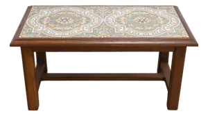Danish Oak and Ceramic Coffee Table, 1950s