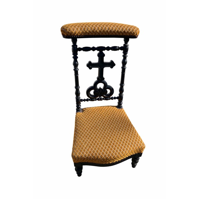 Goldenrod French Neo-Gothic Prie-Dieu Prayer Chair, 1870s For Sale - Image 8 of 8