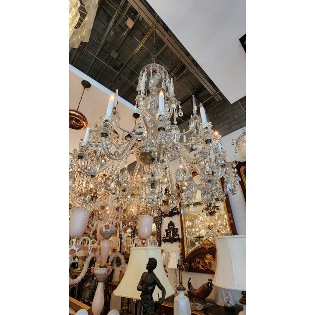 Transparent Early 19th Century Large Attributed to Baccarat Crystal Chandelier For Sale - Image 8 of 9