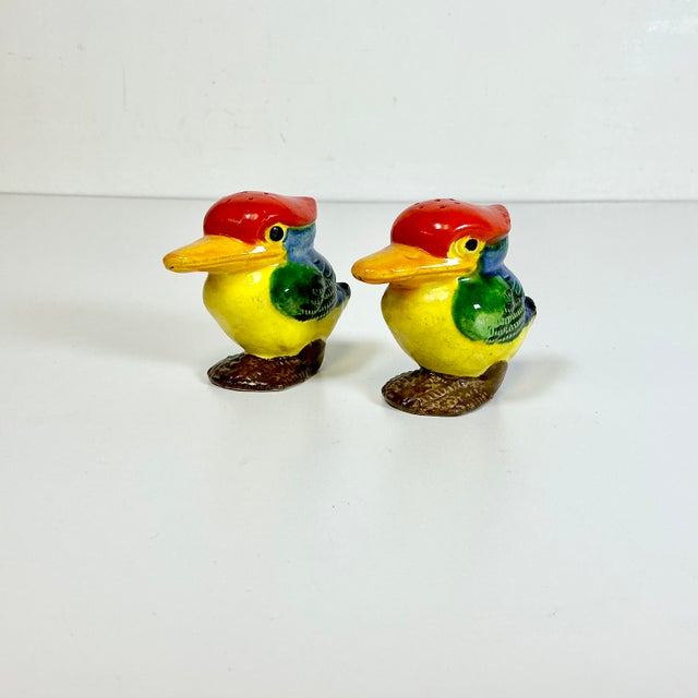 1950s Vintage Coastal Boho Chic Sanderling Shore Bird Salt & Pepper Shakers - A Pair For Sale - Image 6 of 14