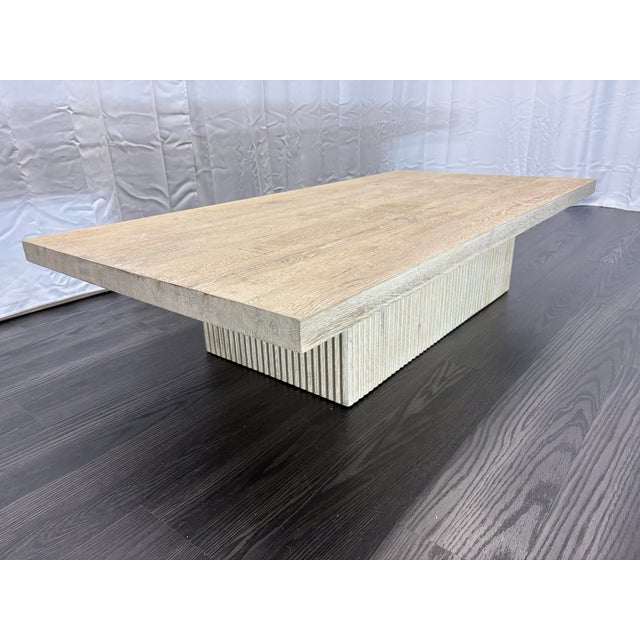 Rh Reclaimed Oak Reeded Plinth Rectangular Coffee Table – 64" For Sale - Image 18 of 18