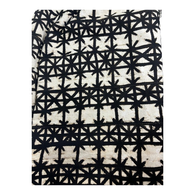 African Mud Cloth, Black on Ivory For Sale