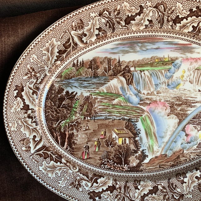 Traditional Vintage Johnson Brothers Niagara Falls Platter For Sale - Image 3 of 12