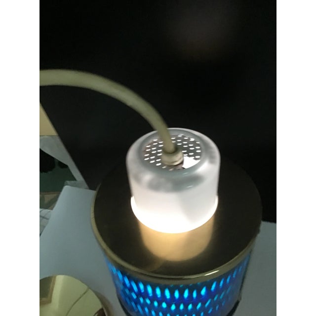 Blue Mid Century Modern Moe Honeycomb Pendent Light / Blue For Sale - Image 8 of 11