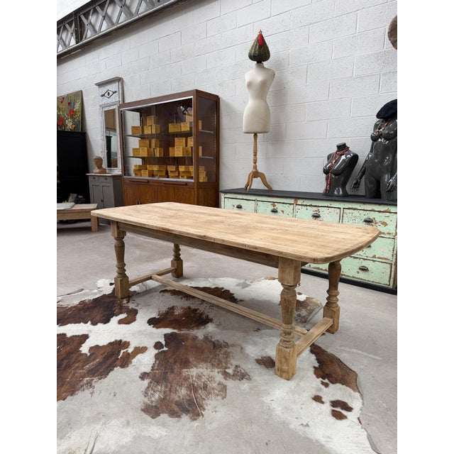 Oak Farmhouse Table, 1960s For Sale - Image 3 of 9