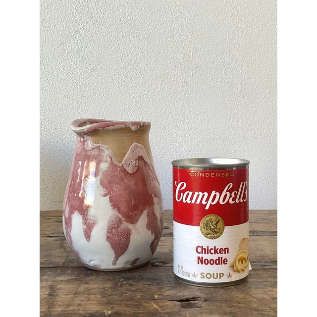 Vintage Original Studio Pottery Drip Glaze Vase For Sale - Image 4 of 12