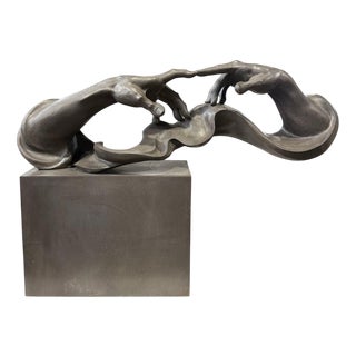 Abstract Sculpture of Intertwining Hands, Bronze For Sale