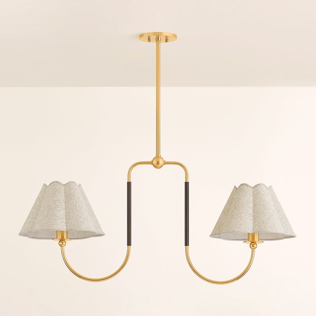 Brass Mitzi Janie 13 in. 2 Light Linear in Aged Brass and True Bronze Finish For Sale - Image 8 of 12