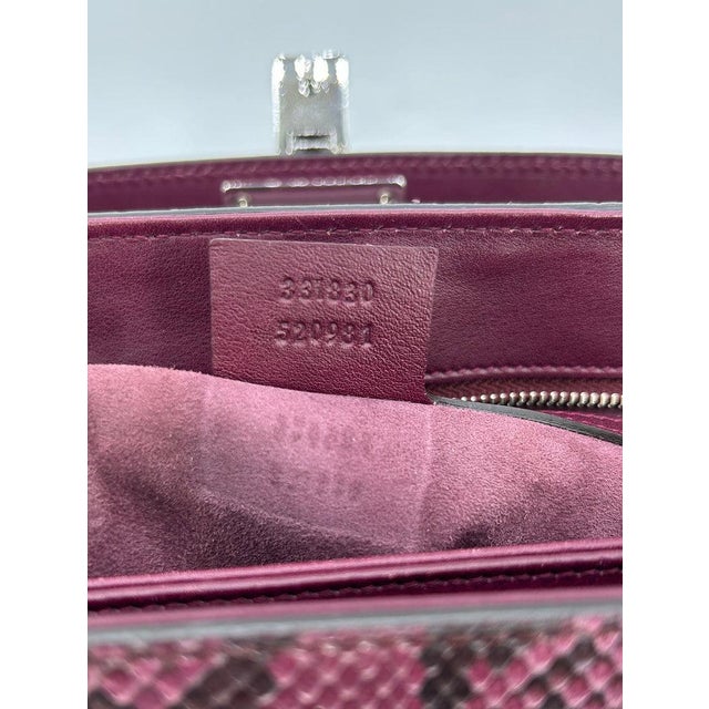Contemporary Gucci Purple Python Lady Lock Bag with Bamboo Handle For Sale - Image 3 of 11