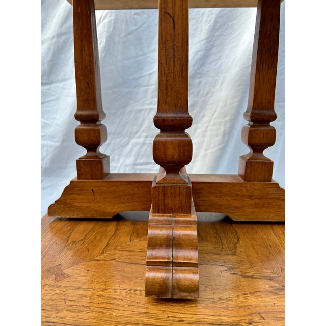 Wood Mid Twentieth Century Thomasville Hollywood Regency Burl Wood Side Tables- a Pair For Sale - Image 7 of 12