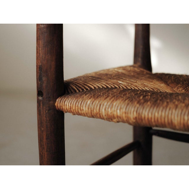 19th Century 19th Century Folk French Armchair in Wood and Rush, 1890s For Sale - Image 5 of 17