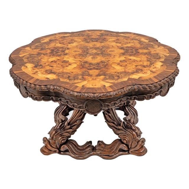 Victorian Walnut Center Table attributed to Henry Eyles, England, Mid-19th Century For Sale