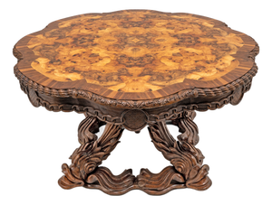 Victorian Walnut Center Table attributed to Henry Eyles, England, Mid-19th Century