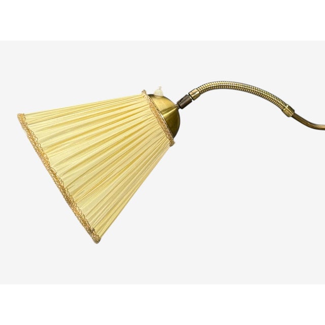 1950s Swedish Modern Birch, Brass, Silk Adjustable Floor Lamp For Sale - Image 10 of 14