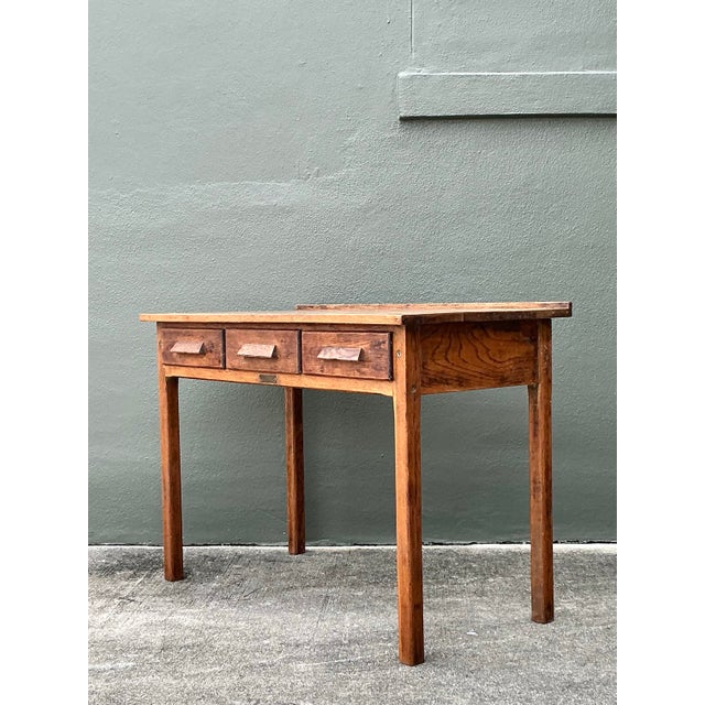 Early 20th Century Vintage Rustic C. Christiansen Workbench Desk For Sale - Image 5 of 10