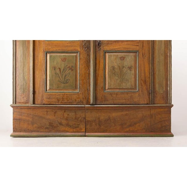 Late 18th Century Swiss Painted Wedding Pine Armoire For Sale - Image 14 of 18