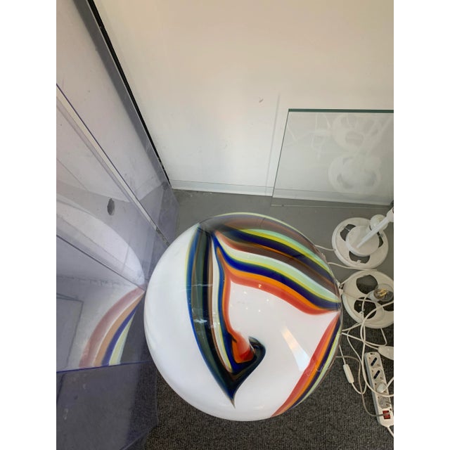 White Egg Lamp in Murano Style Glass with Multicolored Reeds from Simoeng For Sale - Image 6 of 11