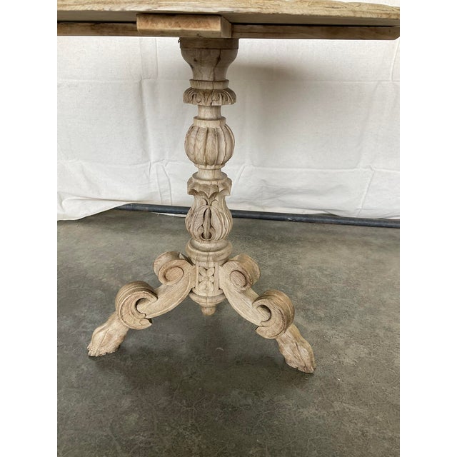 Late 19th Century Antique Bleached Carved Oak Side Table With Hoof Feet 19th Century For Sale - Image 5 of 13