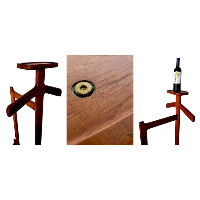 Chestnut Mid 20th Century Danish Teak Wood Valet by Bornholm Møbelfabrik, Denmark For Sale - Image 8 of 11