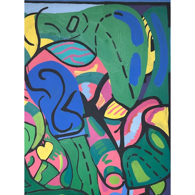 Patricia Hermine Sloane Large Signed Abstract Mid Century Oil Painting For Sale - Image 4 of 7