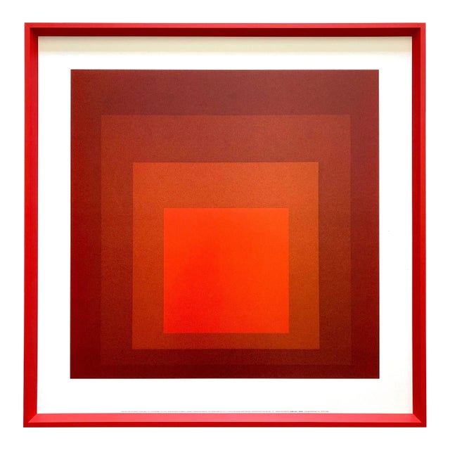 Josef Albers Foundation Lithograph Print Framed Mid Century Modernist Poster " Homage to the Square : Mma-2 " 1970 For Sale