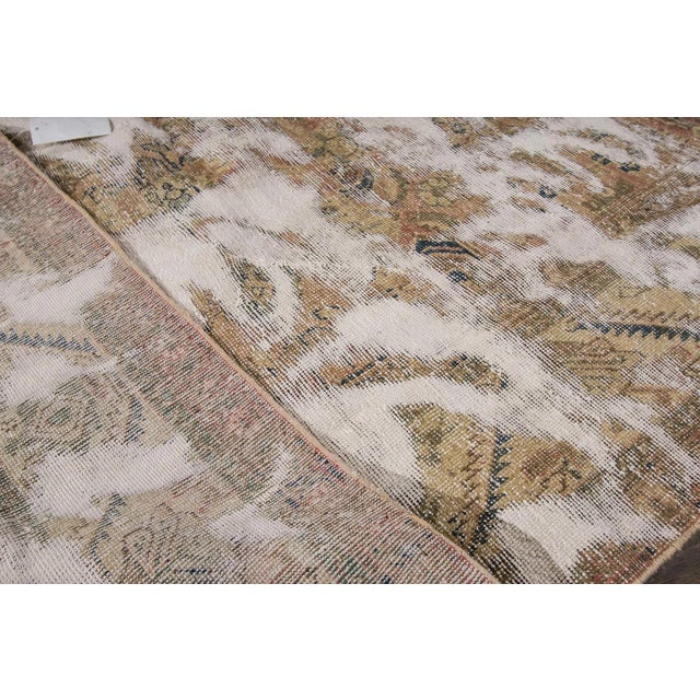 Traditional Vintage Distressed Persian Tabriz Rug For Sale - Image 3 of 8