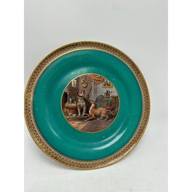 Turquoise Antique Decorative Dog Plate For Sale - Image 8 of 9