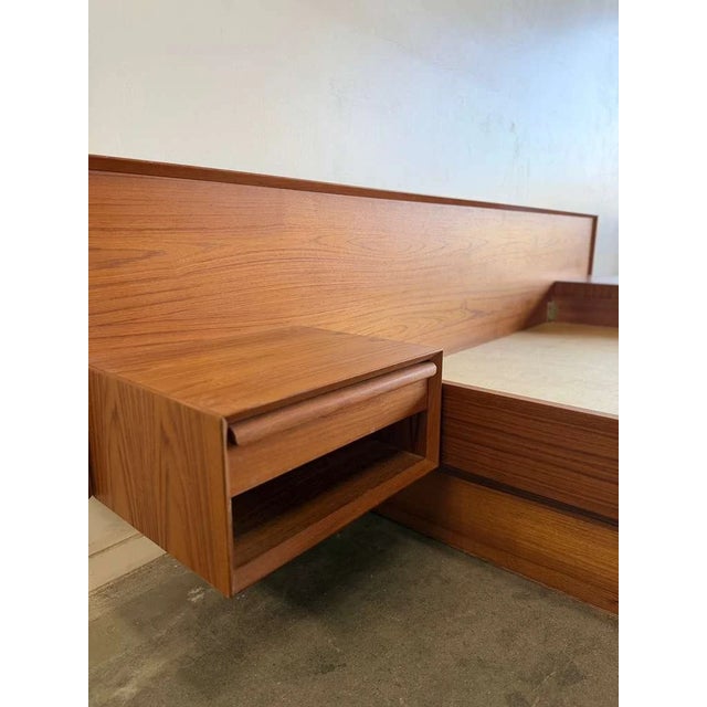 Brown Danish Modern Queen Platform Bed For Sale - Image 8 of 18