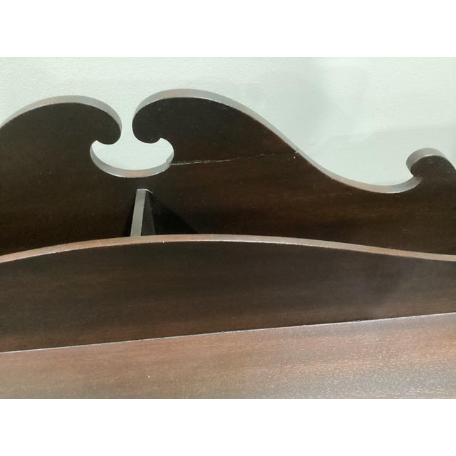 1800’s Antique Art Nouveau Victorian Solid Walnut Desk Carved Feet Excellent Brown With Letter Holder For Sale - Image 18 of 18