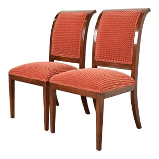 Smith & Watson Regency Carved Mahogany Side Chairs or Dining Chairs, Pair For Sale