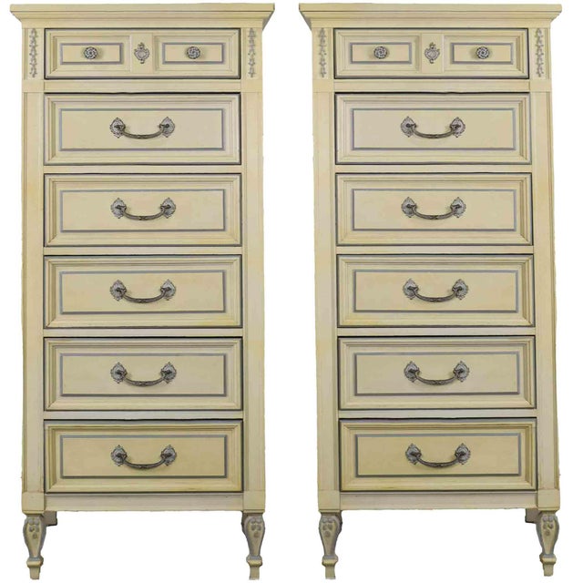 Mid Century French Louis Style Lingerie Chests by Dixie - A Pair For Sale - Image 11 of 11