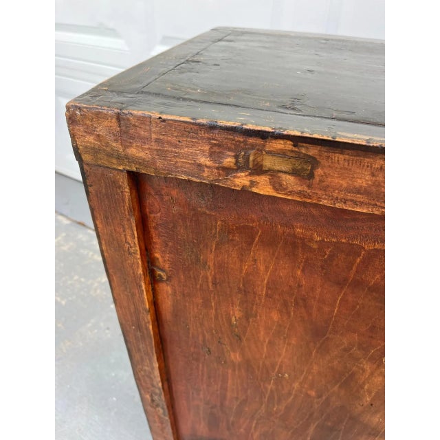 Chinese Painted Vintage Elm Hall Cabinet. For Sale - Image 10 of 11