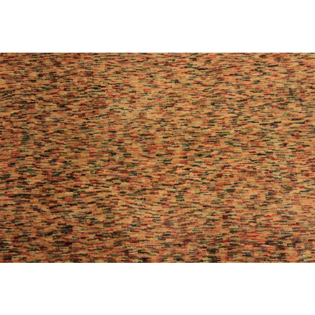 1990s 1990s Shabby Chic Gabbeh Julian Tan/Blue Wool Rug - 3'5" X 4'9" For Sale - Image 5 of 9