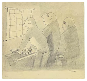 Mino Maccari, The Matter of Geography, Mixed Media, 1950s