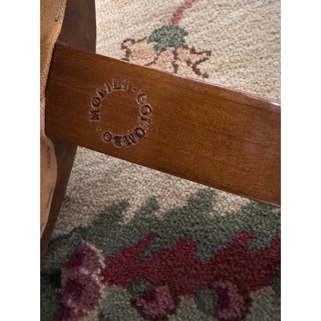 Late 20th Century Set of 10 Biedermeier-Style Colombian Dining Chairs in Mahogany & Black Leather For Sale - Image 5 of 10