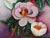 Vivid oil painting of blooming saucer magnolias by Ann McKee (American, 20th Century). Signed lower right "A. McKee,...