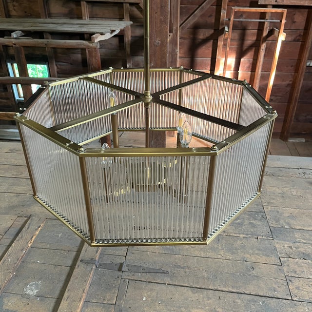 Metal Arteriors Octagonal Hera Chandelier, 30", Antique Brass Finish For Sale - Image 7 of 12
