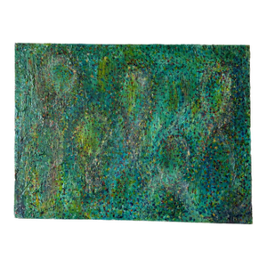 Large Abstract Green & Teal Textured Canvas Painting by Gavin Mc Groggan — 48″ × 36″
