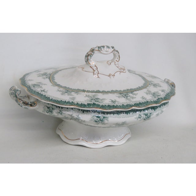 Ceramic Early 20th Century John Maddock and Sons Hamilton Royal Vitreous Green Lidded Turreen Dish For Sale - Image 7 of 17