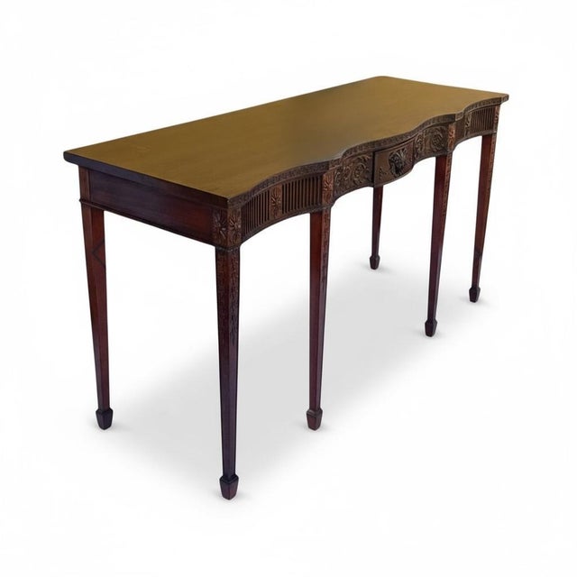 Italian Neoclassical Style Carved Mahogany W/ Ram Sideboard or Console Table For Sale In Atlanta - Image 6 of 12