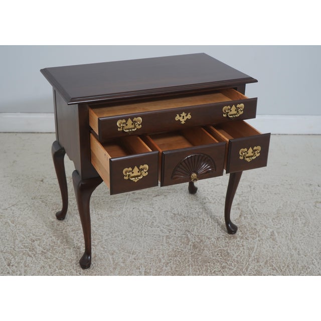 Queen Anne Harden Cherry Queen Anne Style Lowboy W. 4 Drawers For Sale - Image 3 of 18