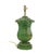 Early 21st Century Vintage Handcrafted Forged Iron Green Hand-Painted Gold Chinoiserie Table Lamp. For Sale - Image 5 of 9