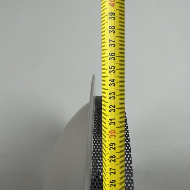 Modernist Opal Glass Half-Moon Metal Table Lamp, 1980s For Sale - Image 12 of 13