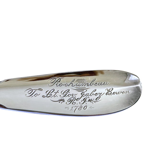 A handsome and substantial vintage Gorham electroplated hotel silver serving spoon in the historic Rochambeau pattern,...