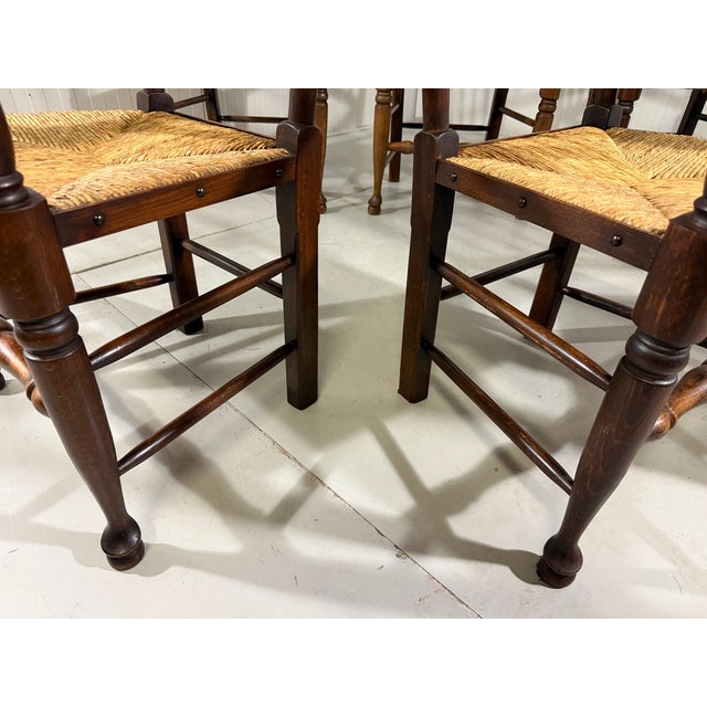 Lancashire Spindleback Dining Armchairs, 1890s, Set of 6 For Sale - Image 16 of 18
