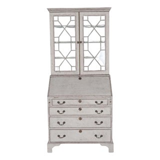 18th Century European Painted Bureau Bookcase with Glazed Doors, circa 1790 For Sale