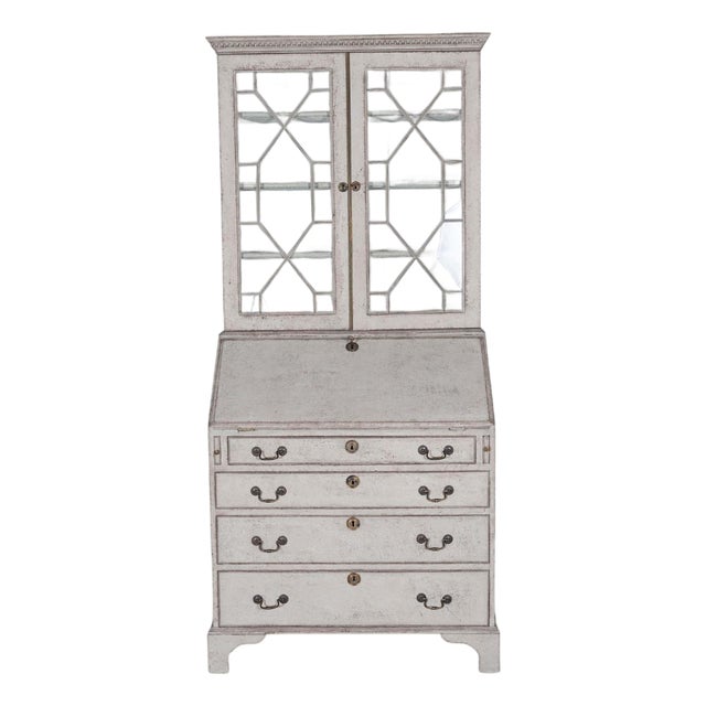 18th Century European Painted Bureau Bookcase with Glazed Doors, circa 1790 For Sale