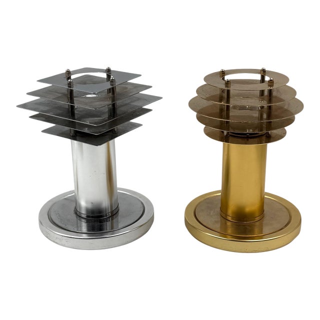 Space Age Set of 2 Table Lamps, Italy 1970s For Sale