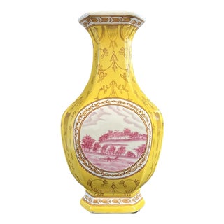 Large Hexagonal Yellow Baluster Vase by United Wilson, 1980s For Sale